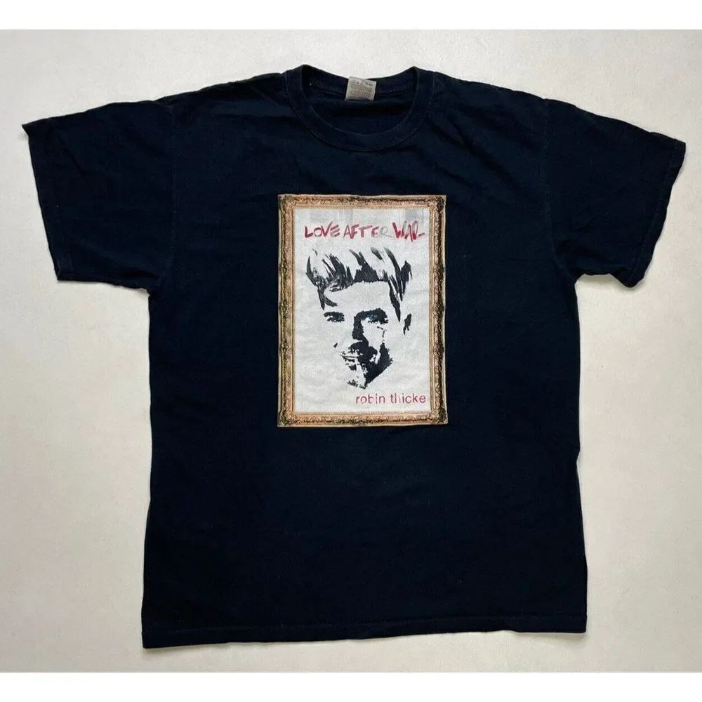 VINTAGE Robin Thicke Love After War Album 2011 T-shirt Men Large Black Music